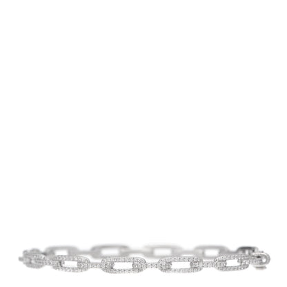 David Yurman 18K White Gold Diamond 4mm Stax Chain Link Bracelet 1 of 5