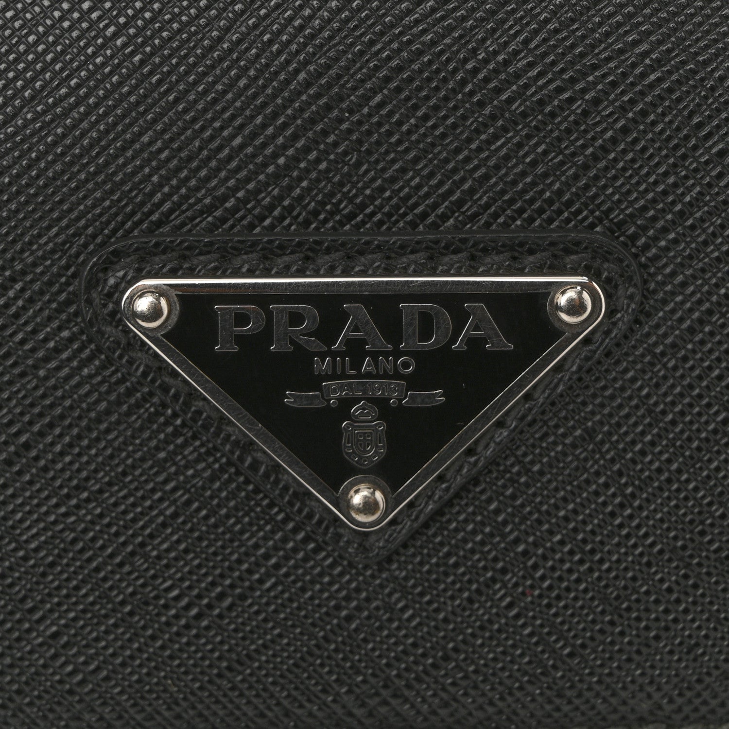 Prada Saffiano Cuir Front Zip Pocket Briefcase Black 1791718