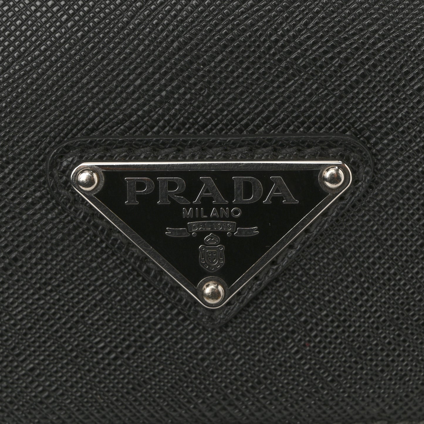 Saffiano Cuir Front Zip Pocket Briefcase Black