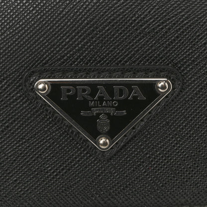 Prada Saffiano Cuir Front Zip Pocket Briefcase Black 14 of 14