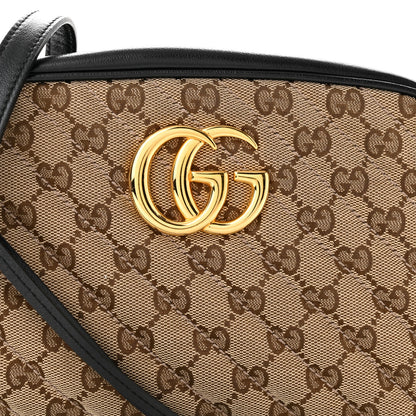 Gucci Monogram Matelasse Diagonal Small GG Marmont Chain Shoulder Bag Beige Black 8 of 10