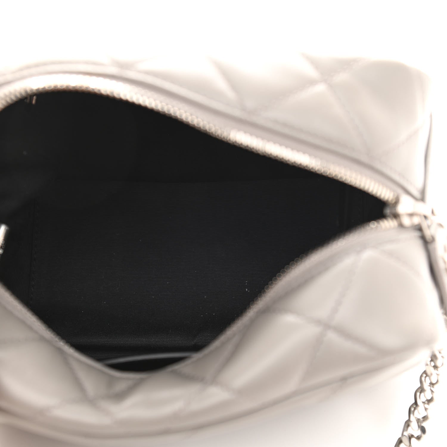 Saint Laurent Calfskin Y Quilted Monogram Small Loulou Bowling Bag Light Gray 4 of 14