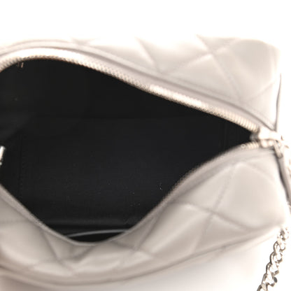 Saint Laurent Calfskin Y Quilted Monogram Small Loulou Bowling Bag Light Gray 4 of 14