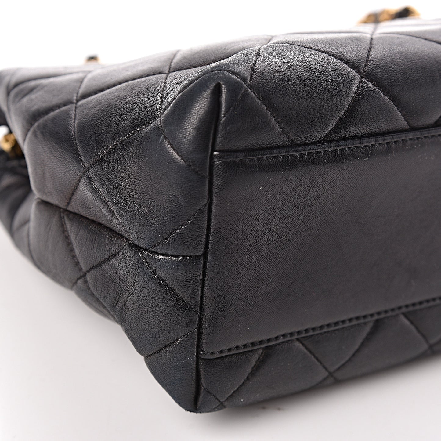 Lambskin Quilted Shoulder Bag Black