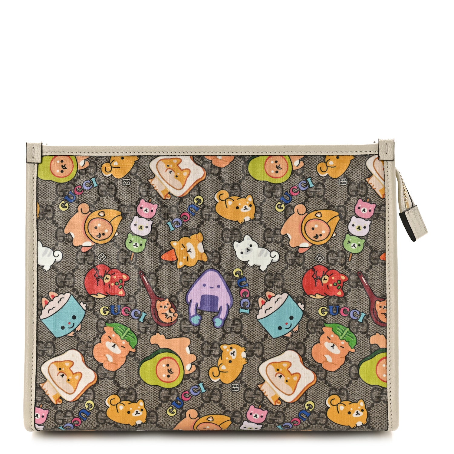 Gucci GG Supreme Monogram Animal Kawaii Cosmetic Case Multi White 1 of 8
