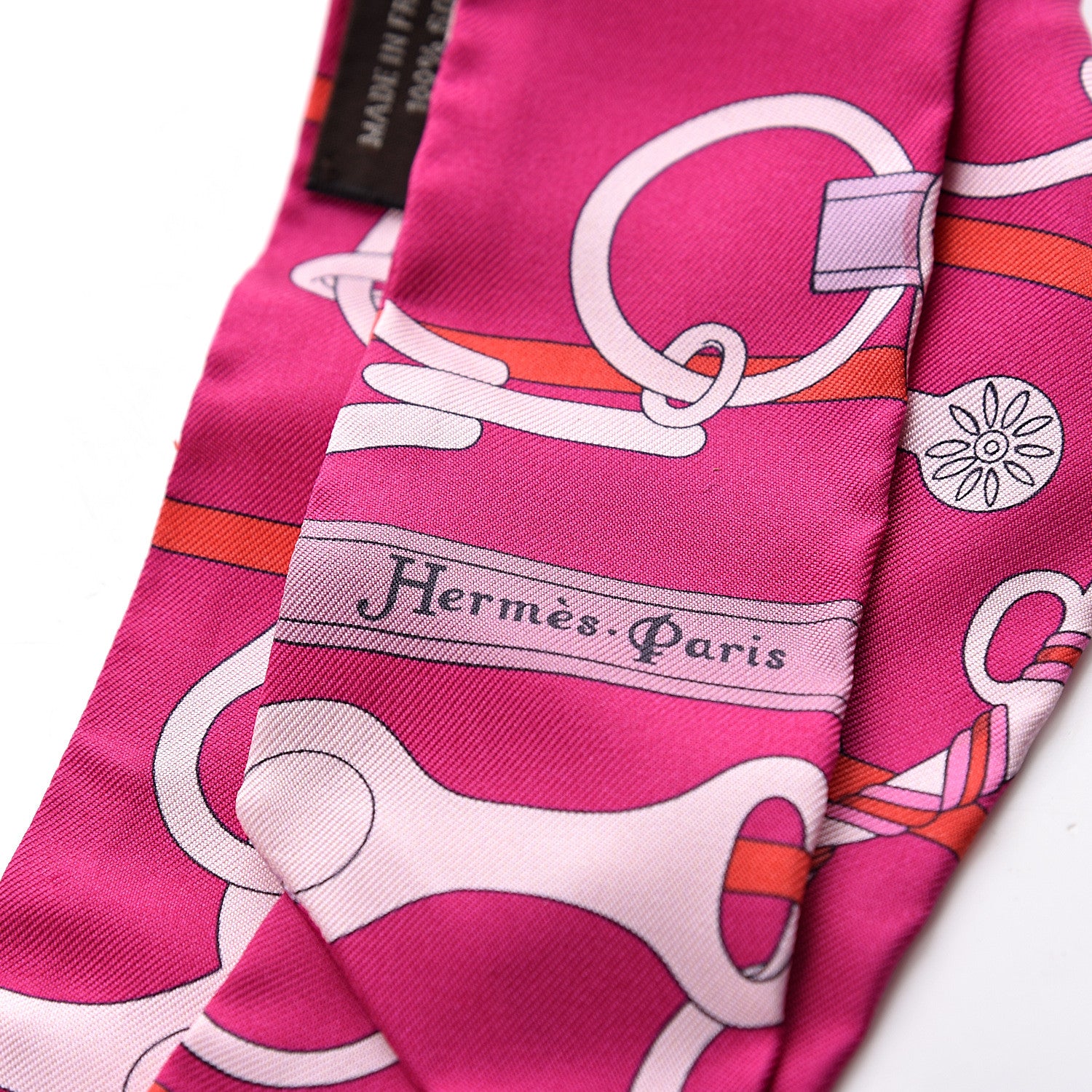Hermes Silk Panoplie Equestre Twilly Fuchsia Rose Rouge 4 of 5