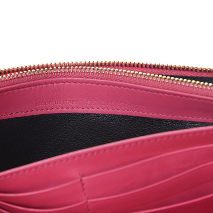 Saint Laurent Patent Grain de Poudre Classic Large Letters Flap Wallet Bubblegum 6 of 10