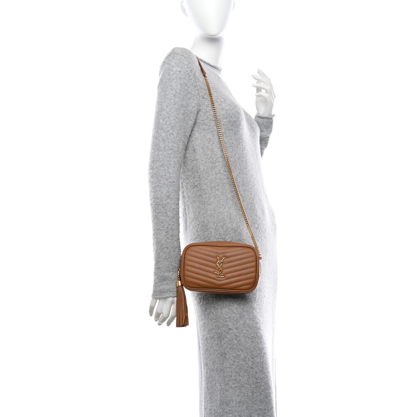 Grain De Poudre Matelasse Monogram Mini Lou Camera Bag Dark Natural