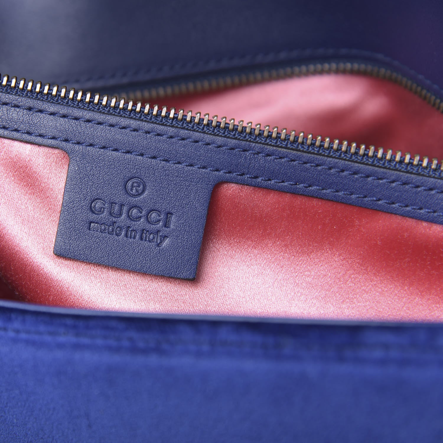 Gucci Velvet Matelasse Modern Embroidered Medium GG Marmont Shoulder Bag Cobalt 6 of 10
