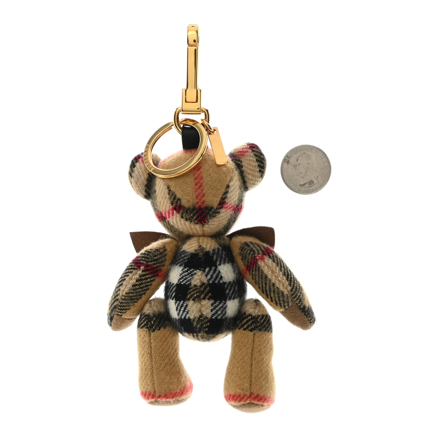 Cashmere Vintage Check Thomas Bear Bag Charm Antique Yellow