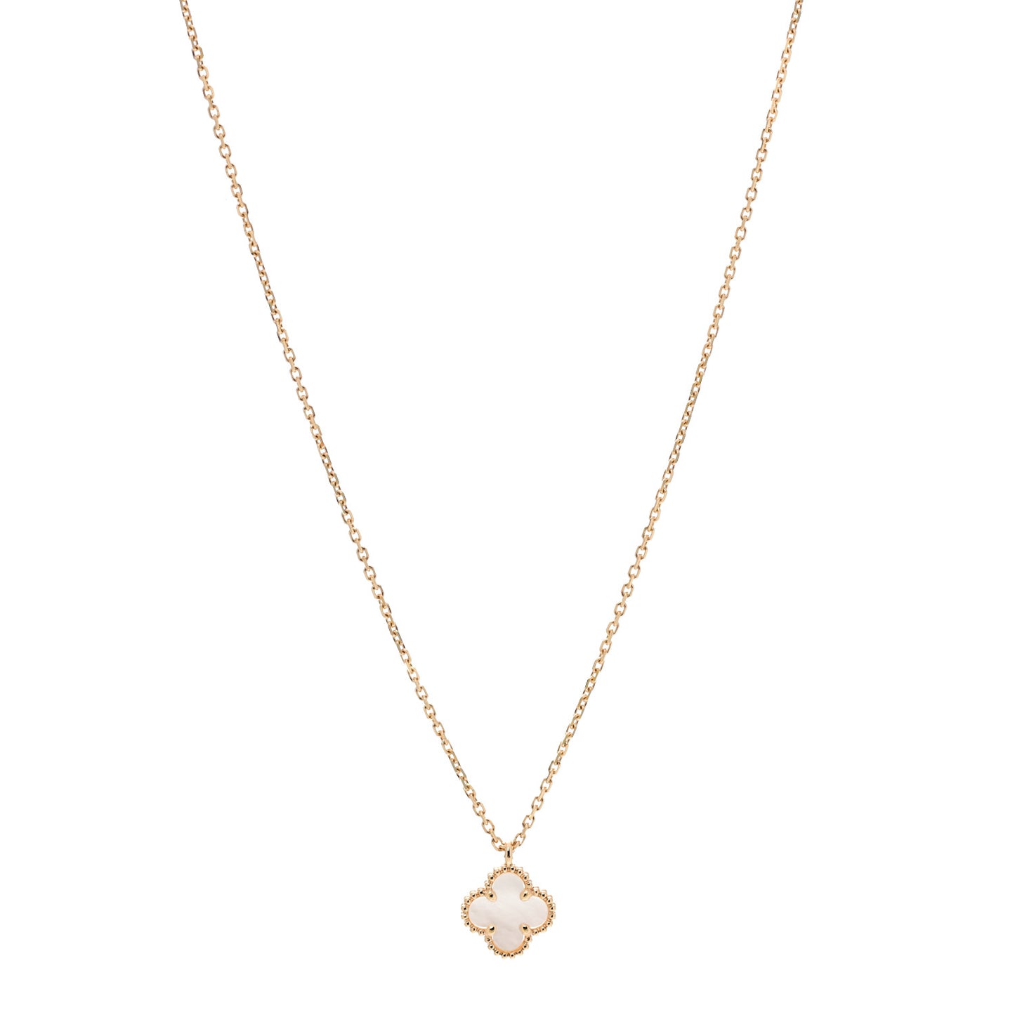 18K Yellow Gold Mother of Pearl Sweet Alhambra Pendant Necklace