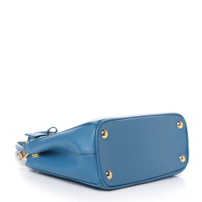 Prada Saffiano Mini Galleria Double Zip Tote Celeste 5 of 12