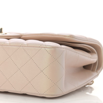 Chanel Iridescent Calfskin Quilted Medium Double Flap Beige 10 of 14