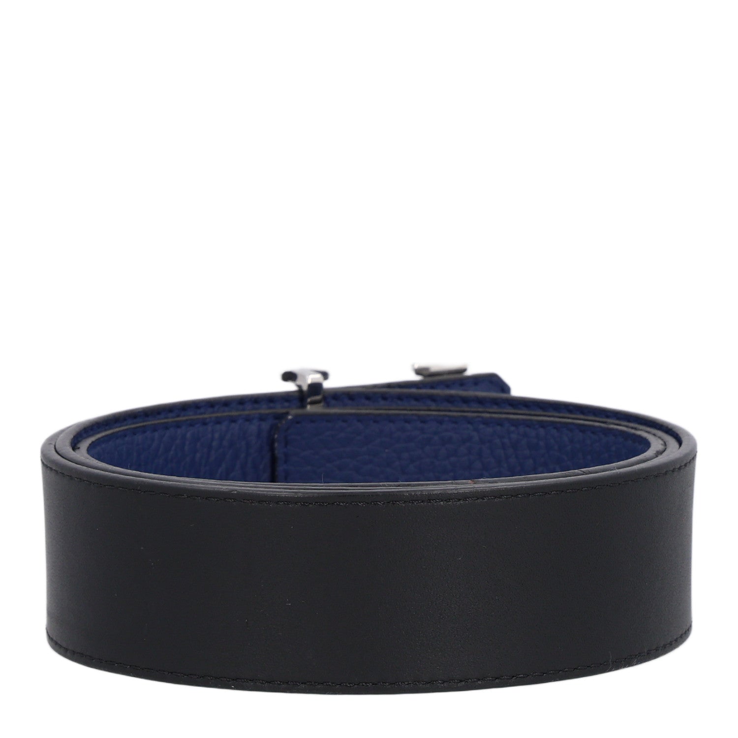 Louis Vuitton Calfskin 40mm Damier LV Reversible Belt 100 40 Black Midnight Navy 4 of 8