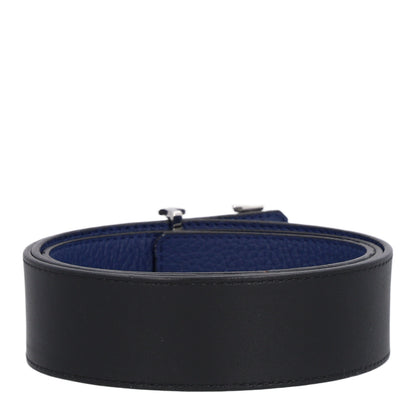 Louis Vuitton Calfskin 40mm Damier LV Reversible Belt 100 40 Black Midnight Navy 4 of 8