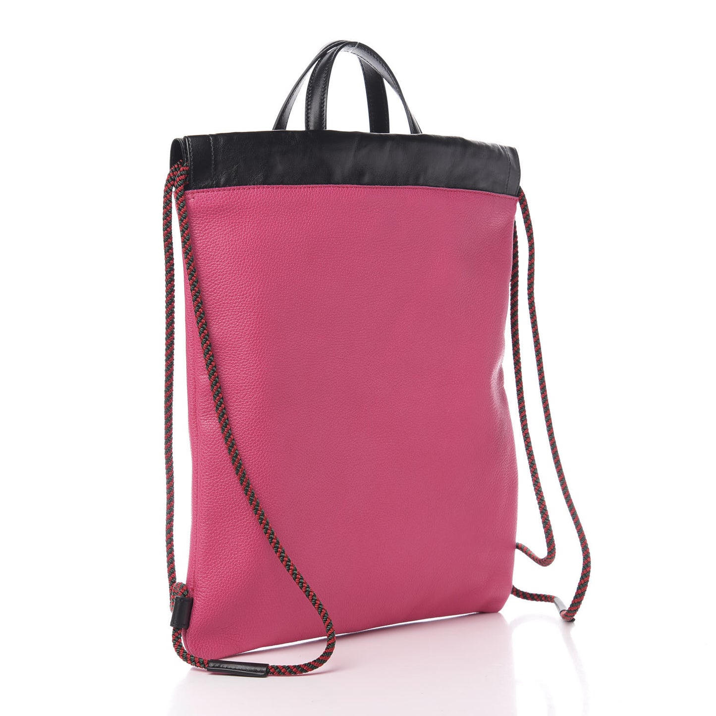 Grained Calfskin Logo Drawstring Backpack Box Pink Green Black