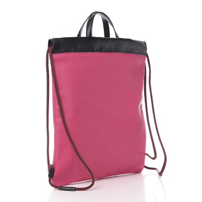Gucci Grained Calfskin Logo Drawstring Backpack Box Pink Green Black 3 of 10