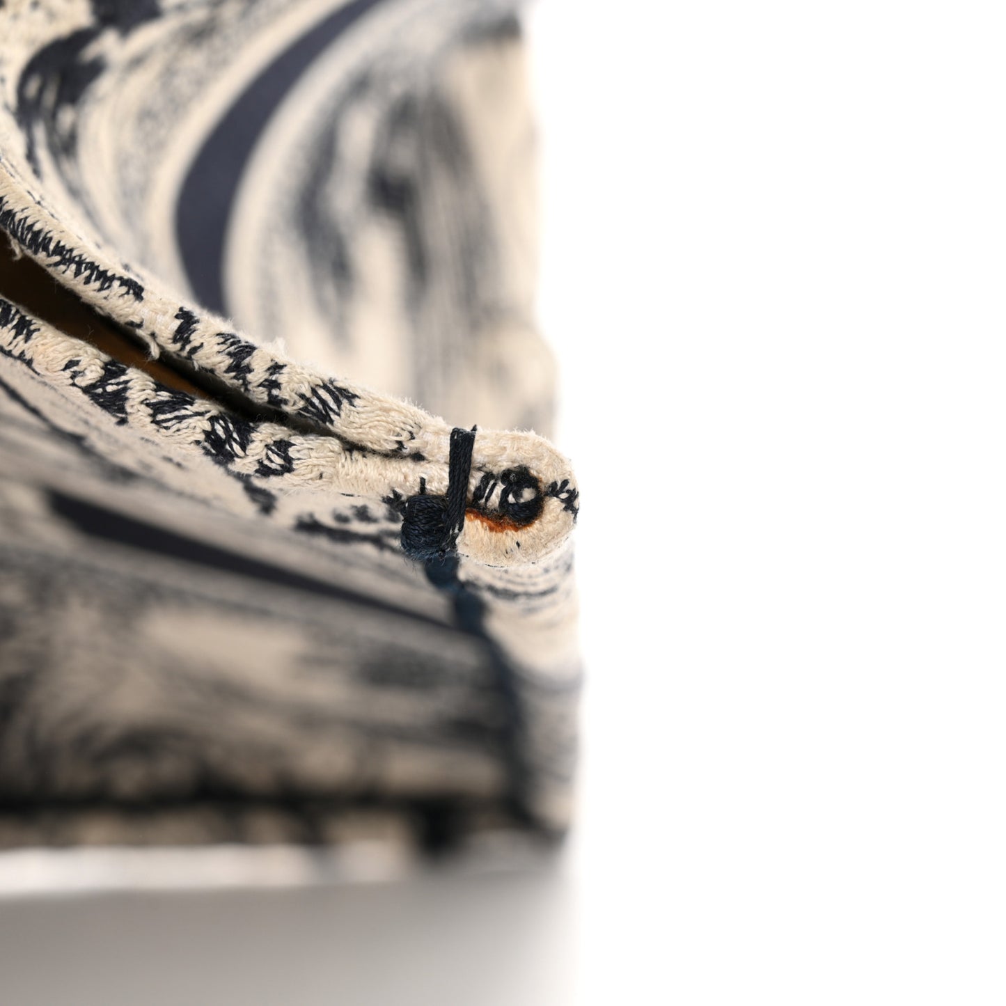 Canvas Embroidered Medium Palms Toile De Jouy Book Tote Blue