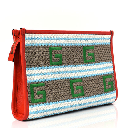 Gucci Fabric Embroidered Miami Striped Case Orange Multicolor 3 of 8