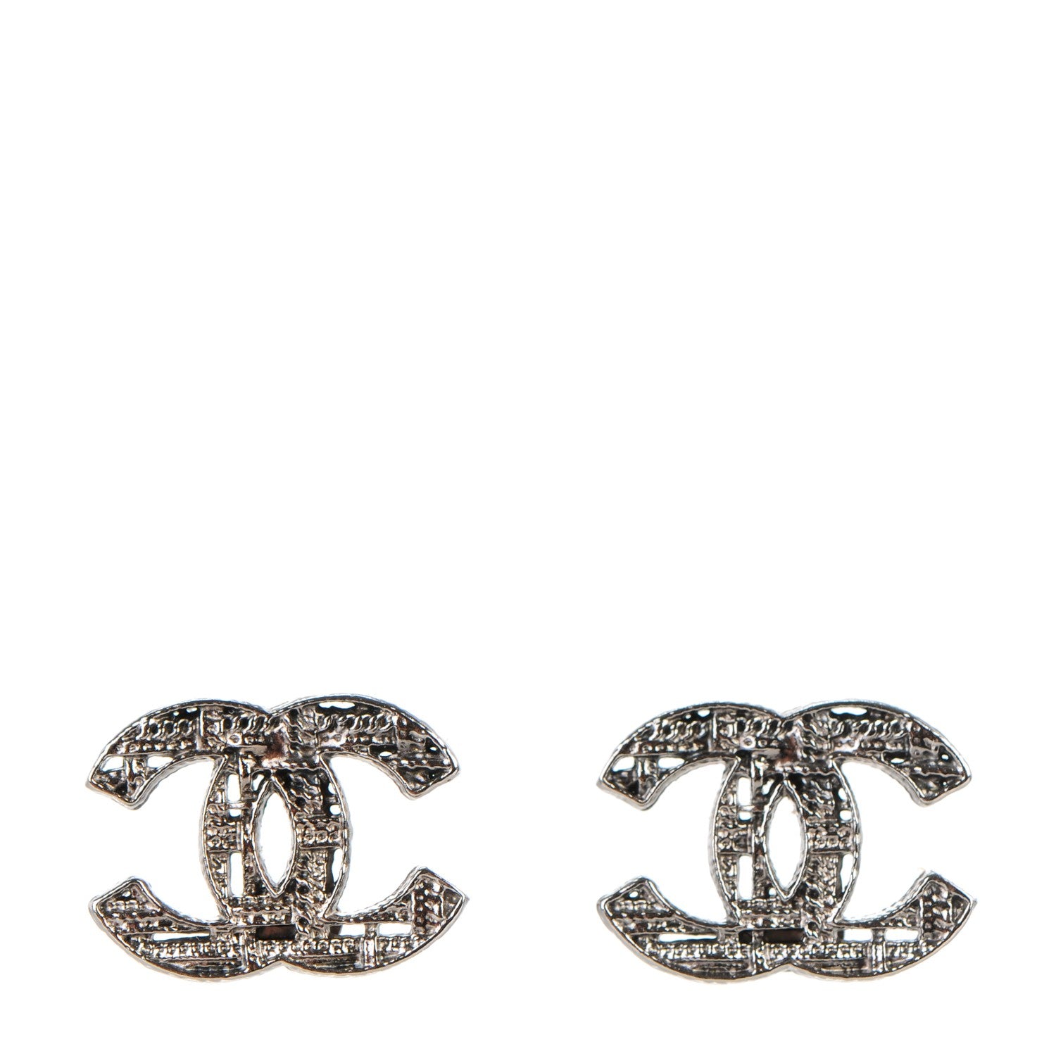 Chanel CC Chain Earrings Dark Silver 1 of 5