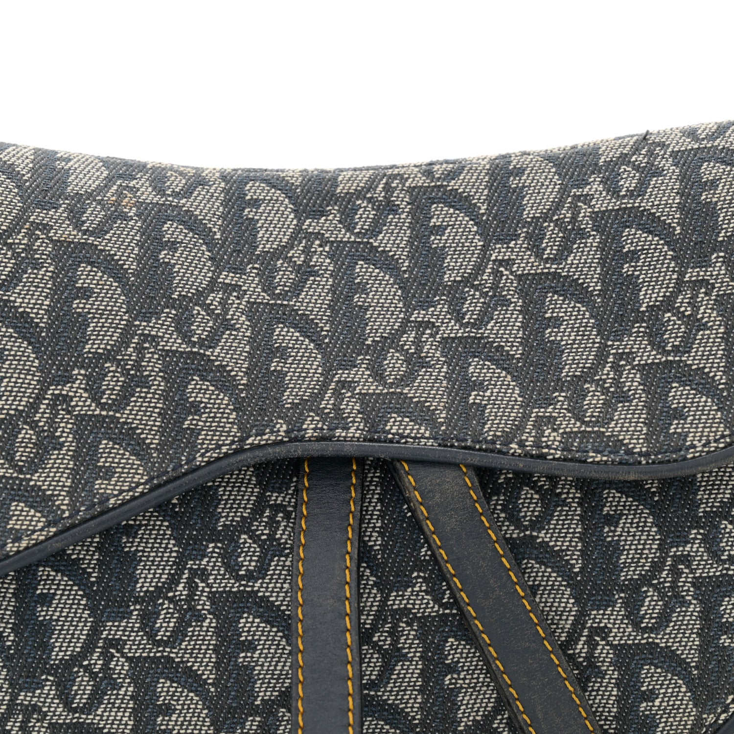 Christian Dior Monogram Double Saddle Bag Navy Blue 8 of 14
