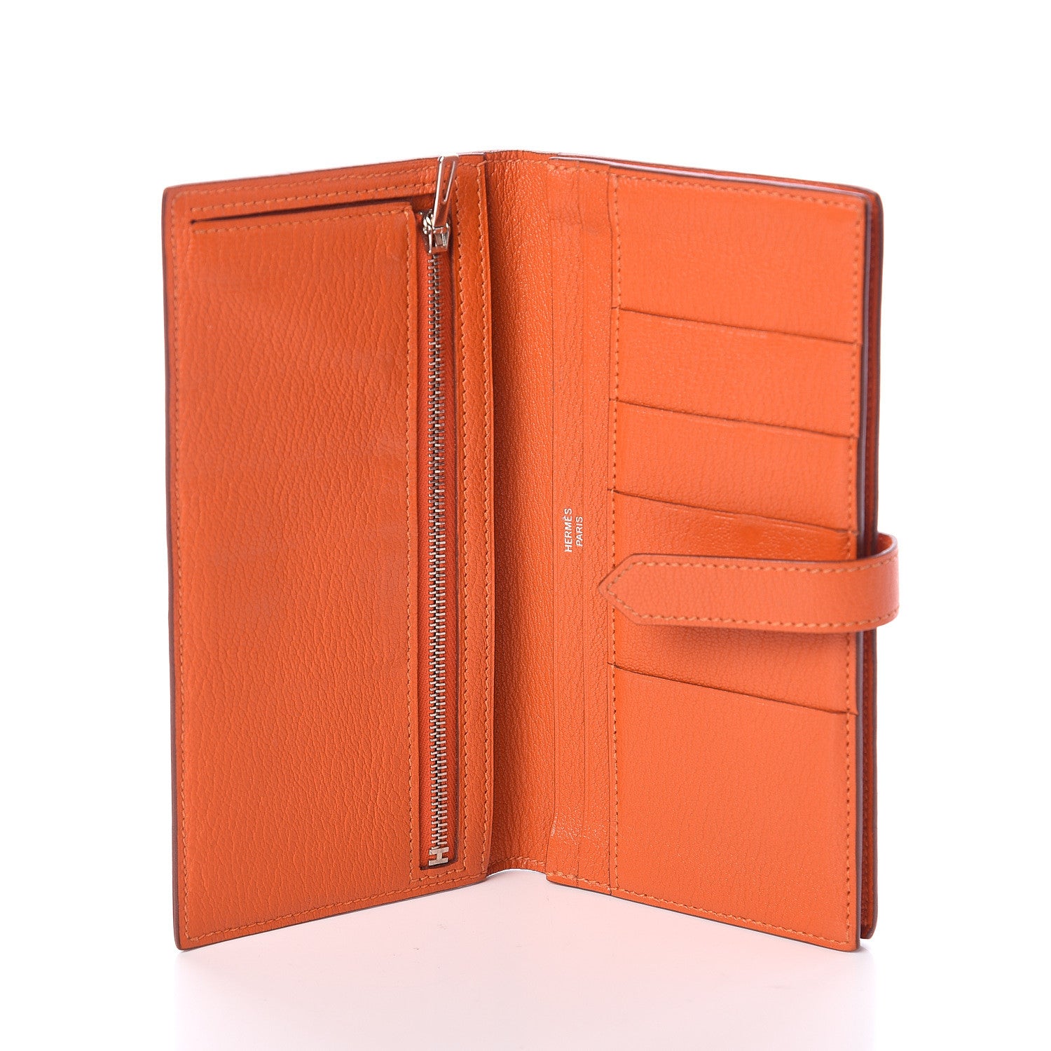 Hermes Chevre Mysore Bearn Gusset Wallet Feu 4 of 5