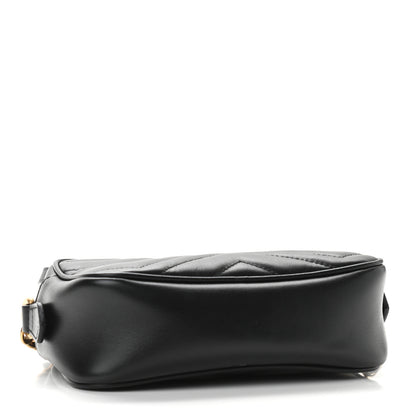 Gucci Calfskin Matelasse Mini GG Marmont Chain Shoulder Bag Black 4 of 10