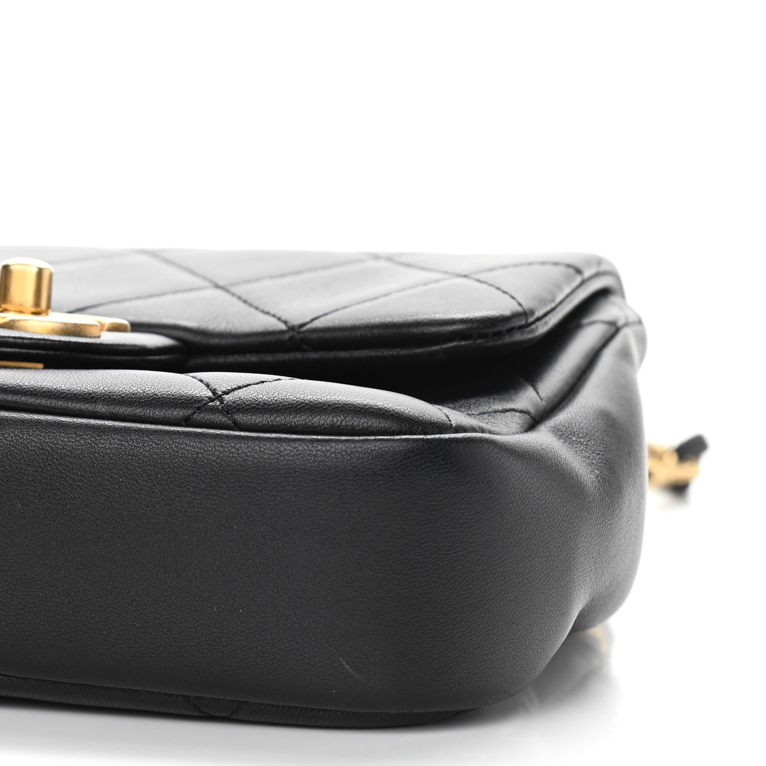 Chanel Lambskin Quilted Small Circular Handle Bag Black 6 of 11