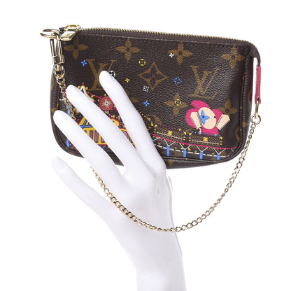 Louis Vuitton Monogram 2020 Christmas Animation Roller Coaster Mini Pochette Accessories Pivoine 2 of 8