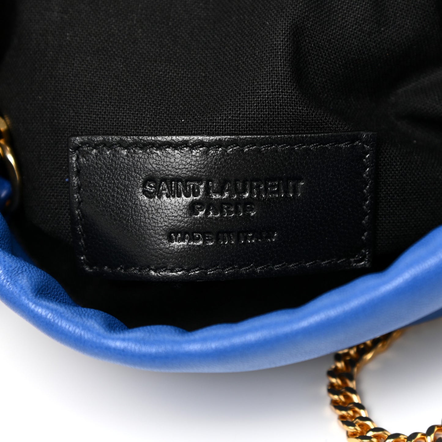 Lambskin Paris Drawstring Pouch Bleu Majorelle