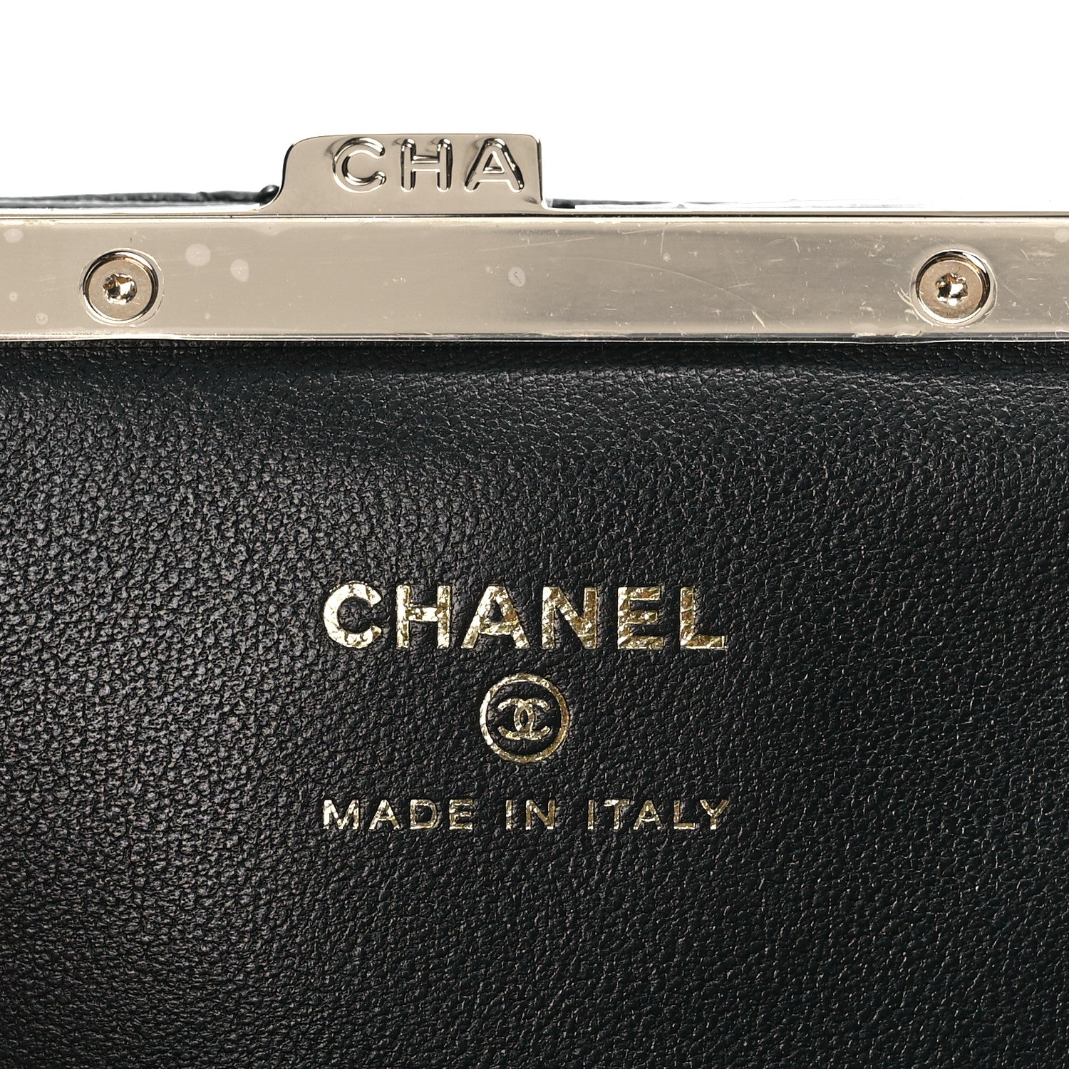Chanel Lambskin Quilted Frame Clutch With Chain Black 6 of 11