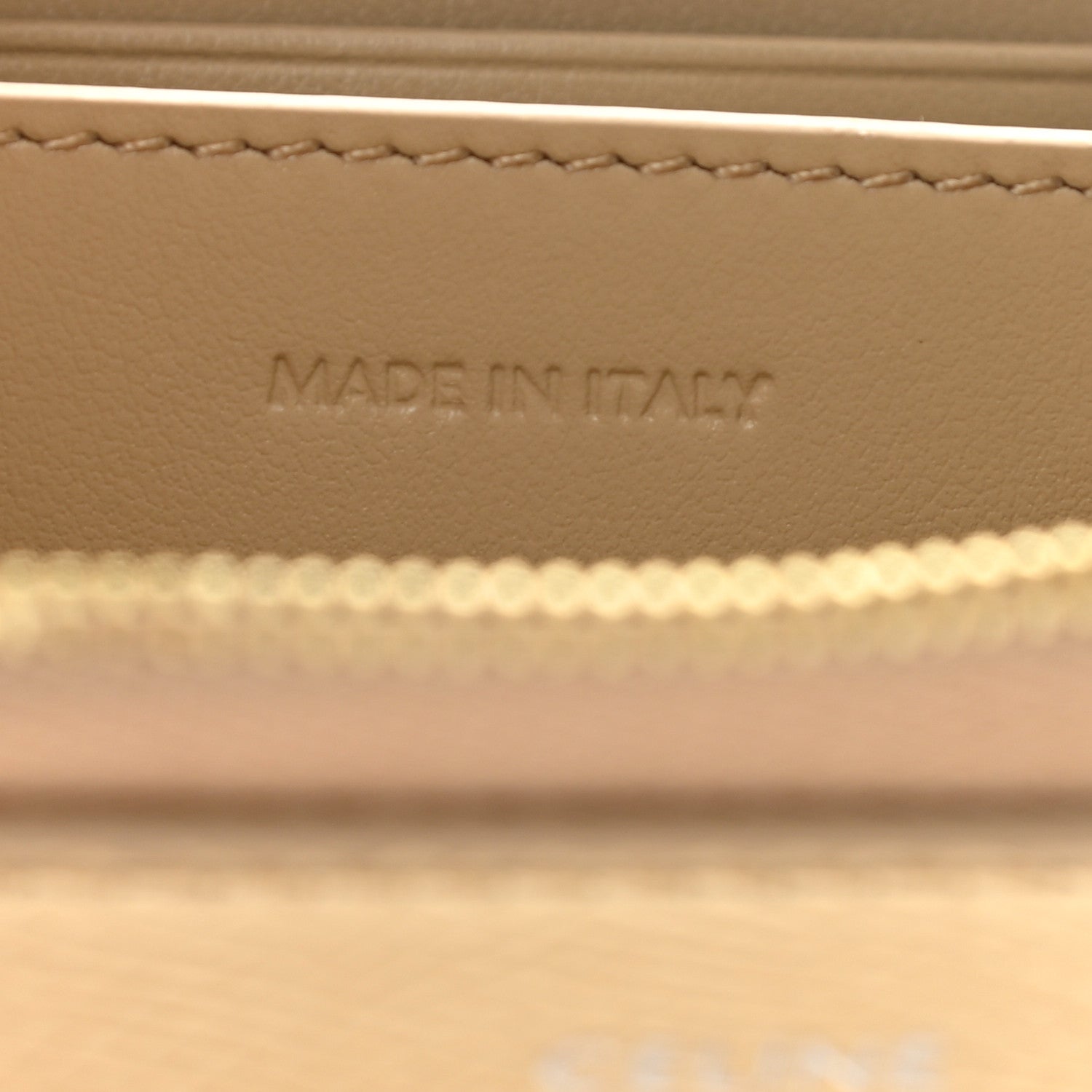 Celine Laminated Grained Calfskin Compact Zipped Wallet Gold 6 of 10