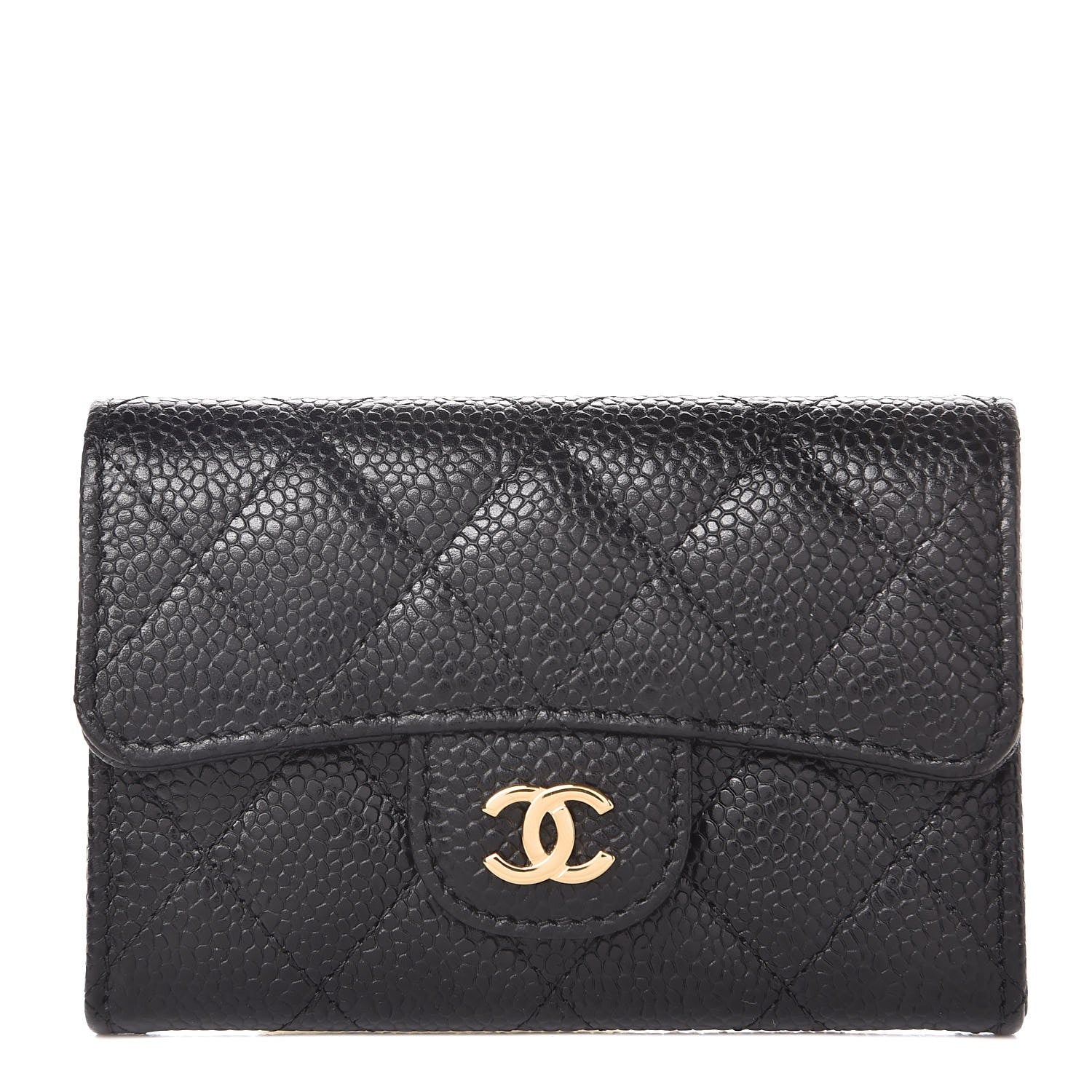 Chanel Caviar Quilted Flap Card Holder Black 1 of 9