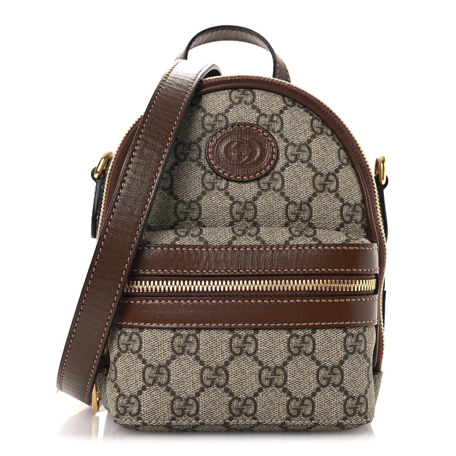 Gucci GG Supreme Monogram Azalea Calfskin Retro Interlocking G Multi-Function Bag Beige Ebony Brown Sugar 1 of 10