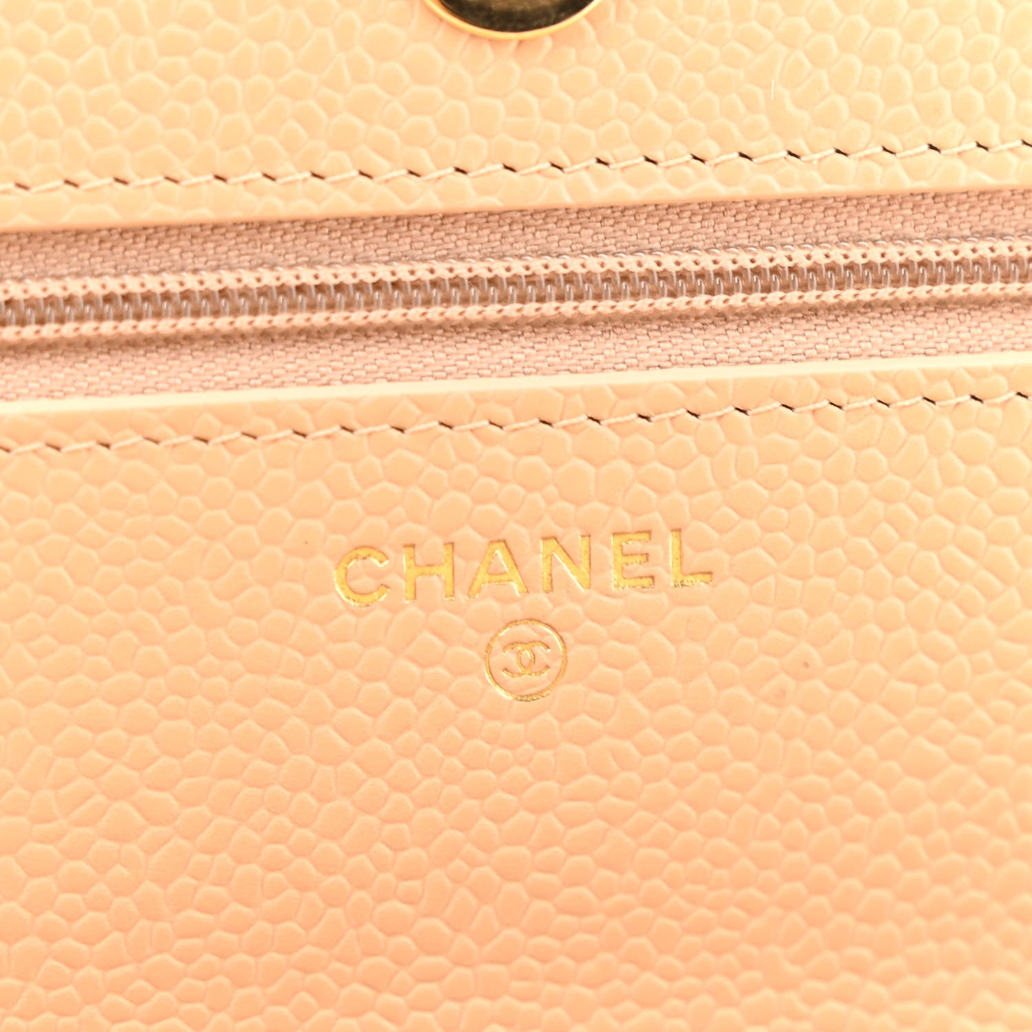 Chanel Caviar Quilted Wallet on Chain WOC Beige 6 of 15