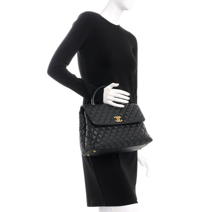 Chanel Caviar Quilted Large Coco Handle Flap Black 3 of 9
