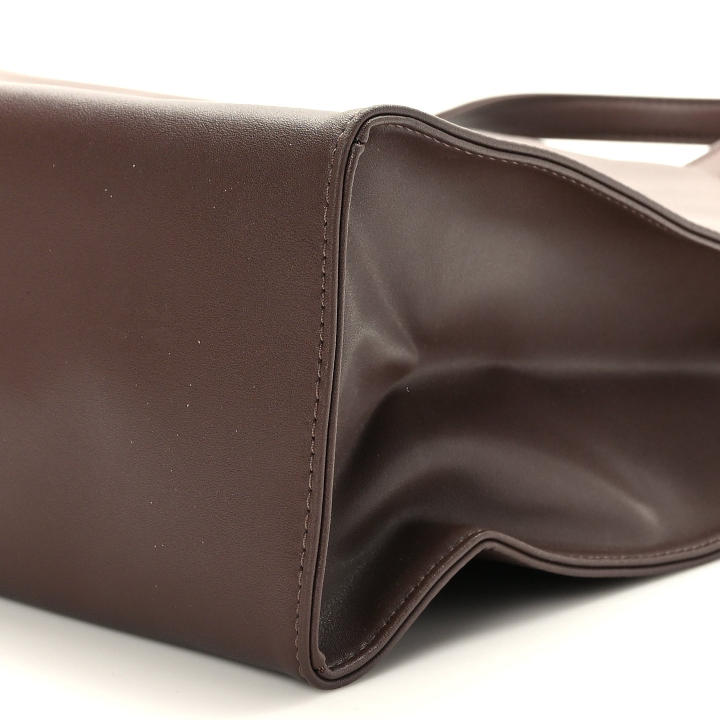 Vegan Leather Medium Shopping Bag Chocolate