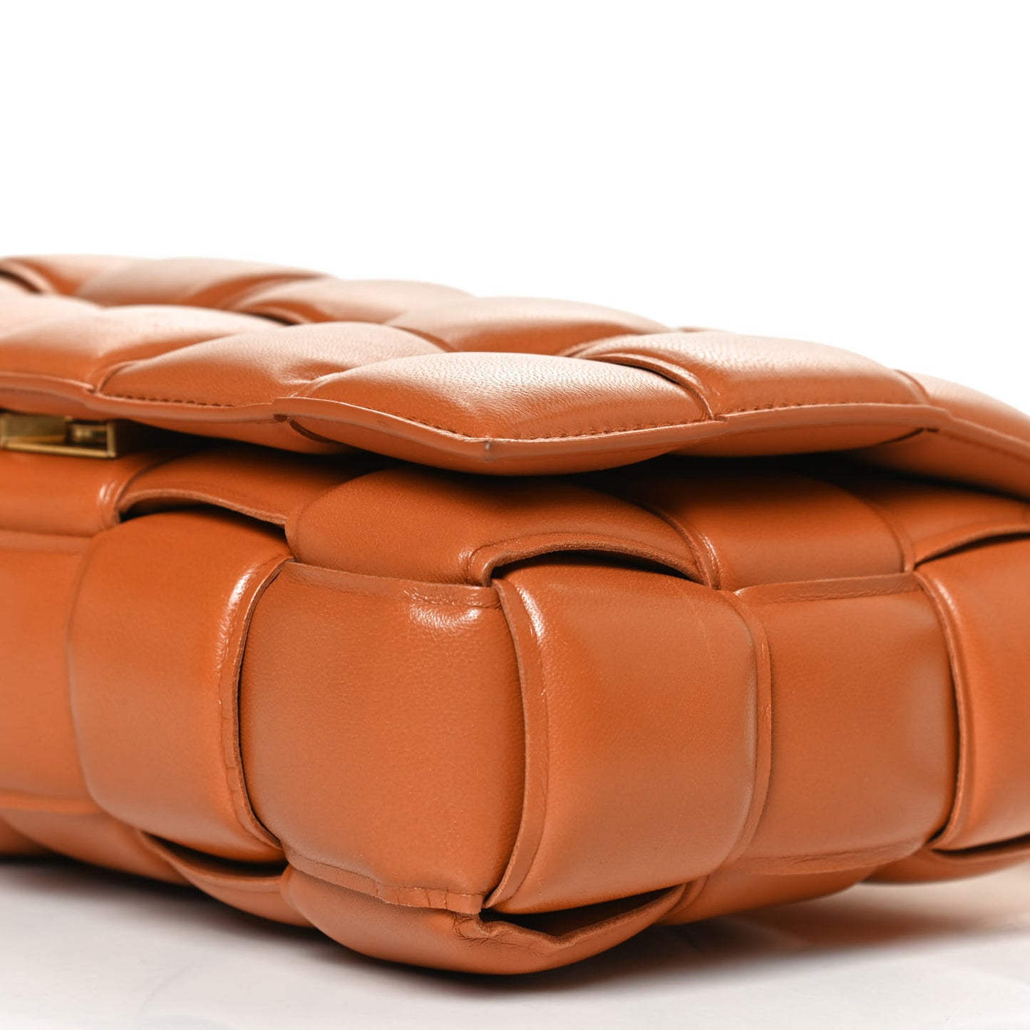 Nappa Maxi Intreccio Padded Cassette Crossbody Bag Clay