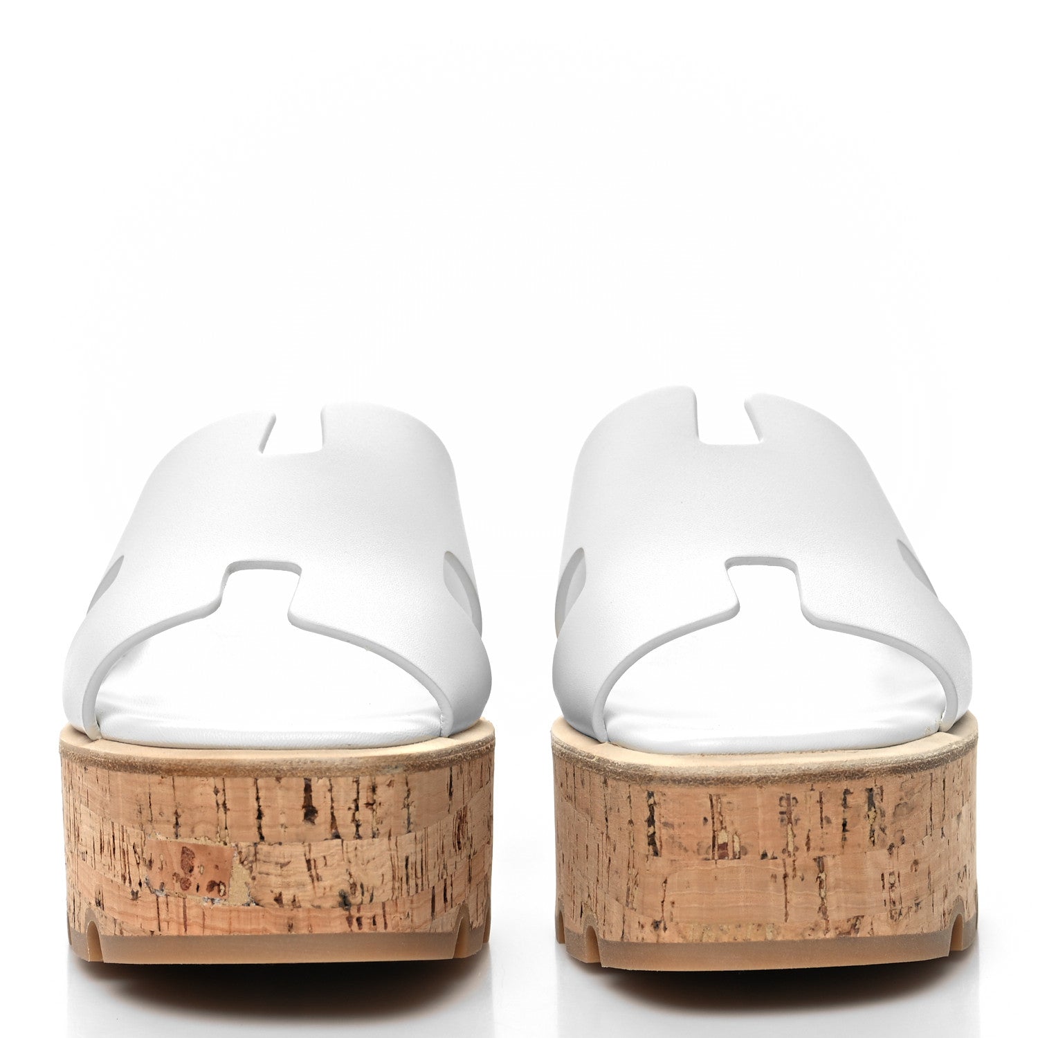 Hermes Calfskin Cork Eze 30 Sandals 38 White 2 of 9
