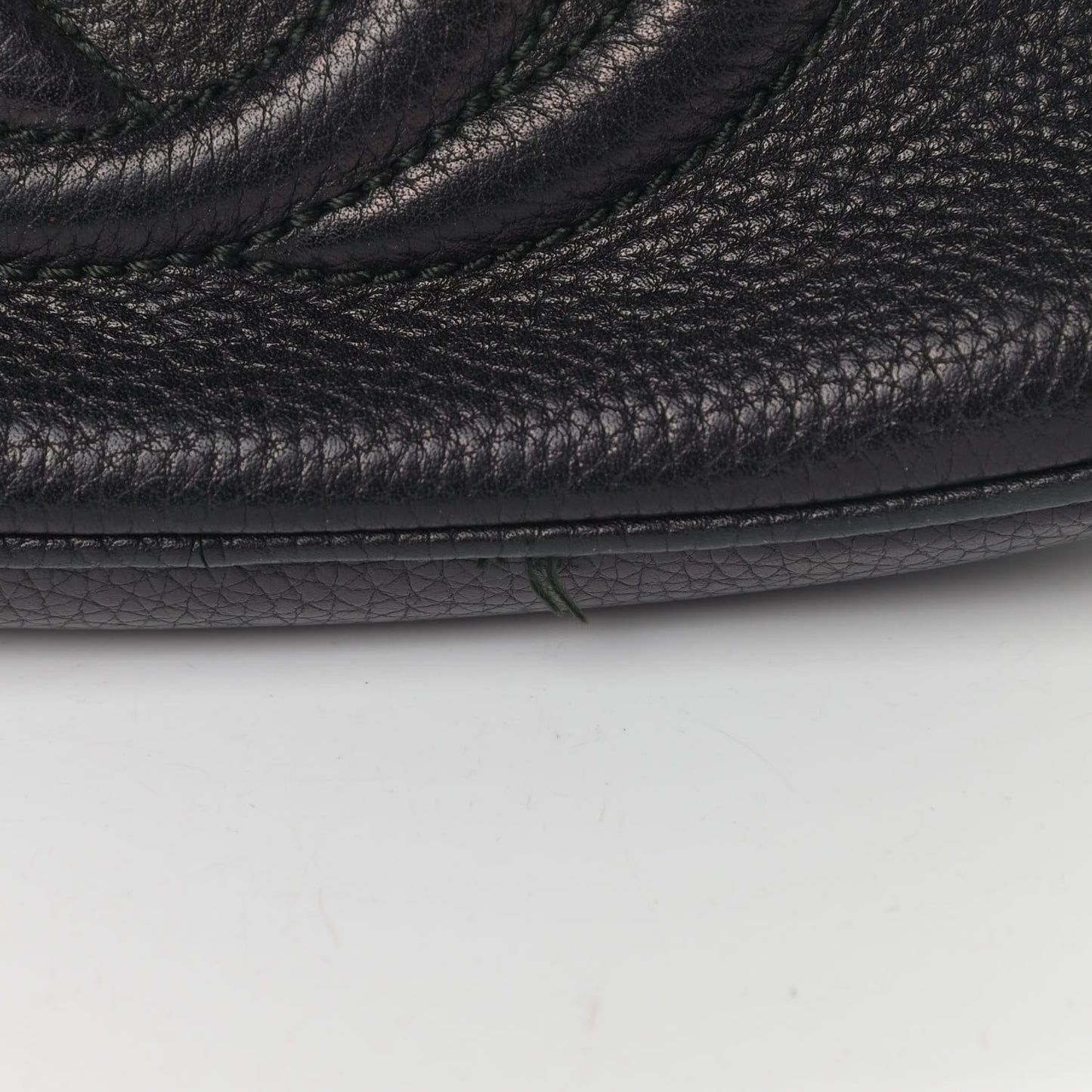 Pebbled Calfskin Small Soho Disco Bag Black