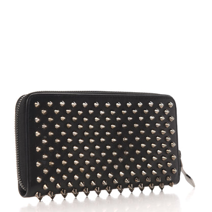 Christian Louboutin Calfskin Panettone Spiked Zip Around Wallet Black 3 of 7