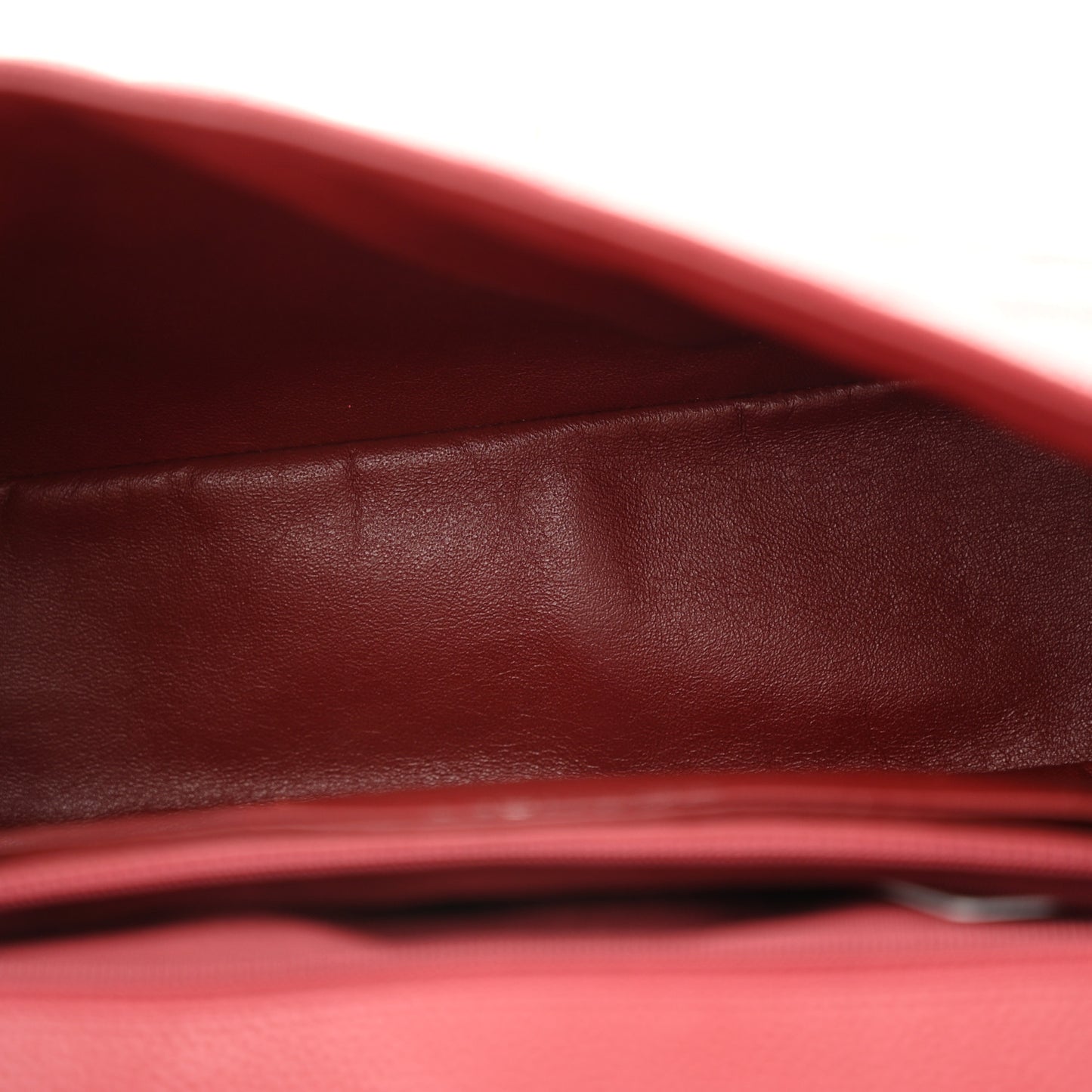 Caviar Quilted Jumbo Single Flap Dark Red