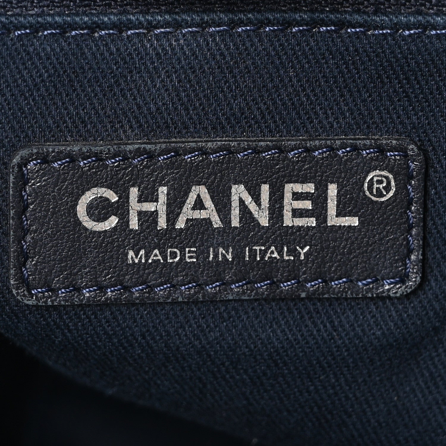 Chanel Denim Medium Deauville Tote Blue Orange 6 of 10