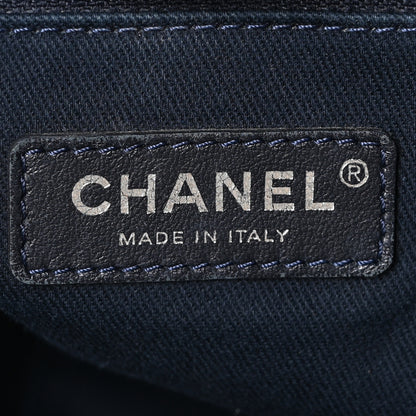 Chanel Denim Medium Deauville Tote Blue Orange 6 of 10