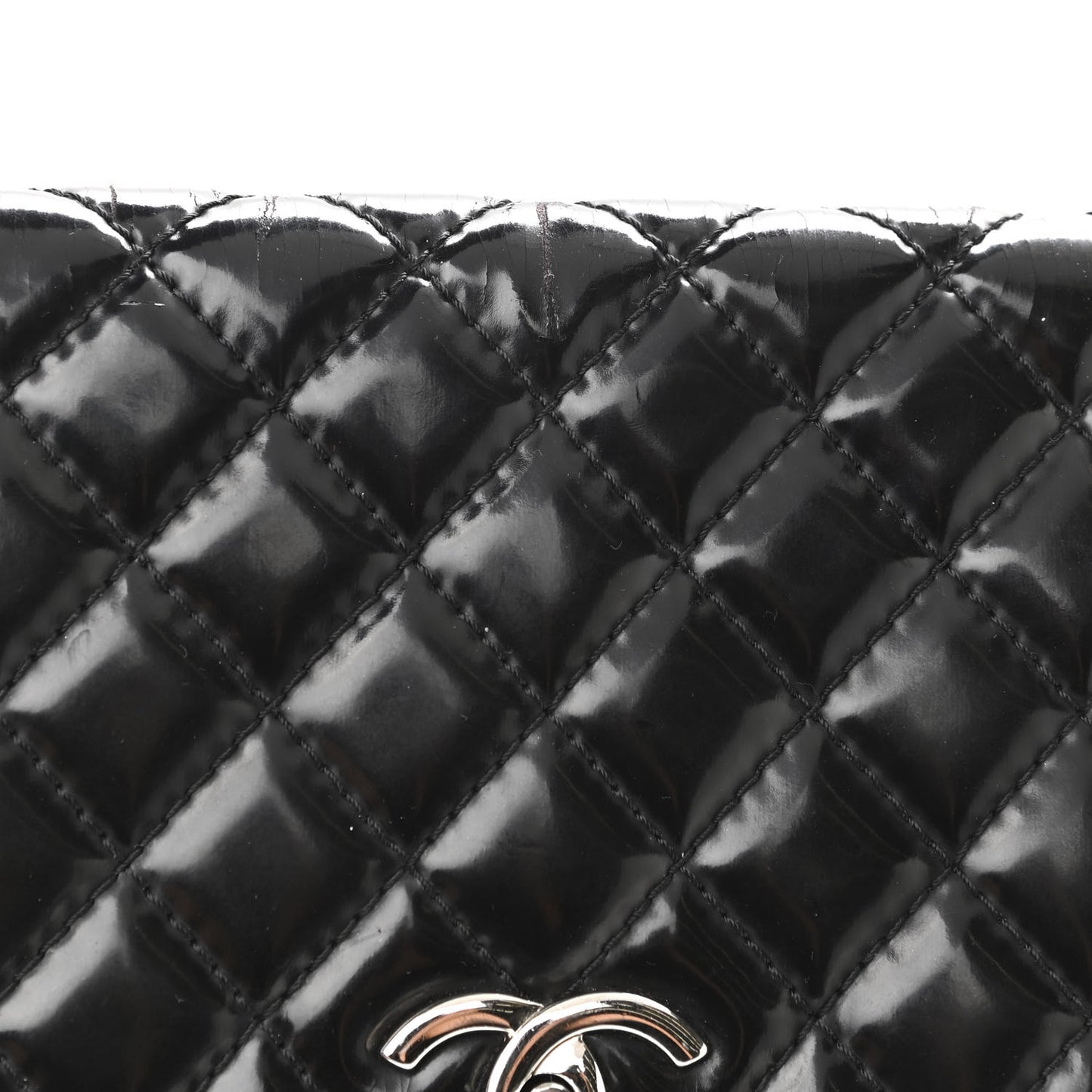 Vinyl Quilted In the Business Flap Bag Black