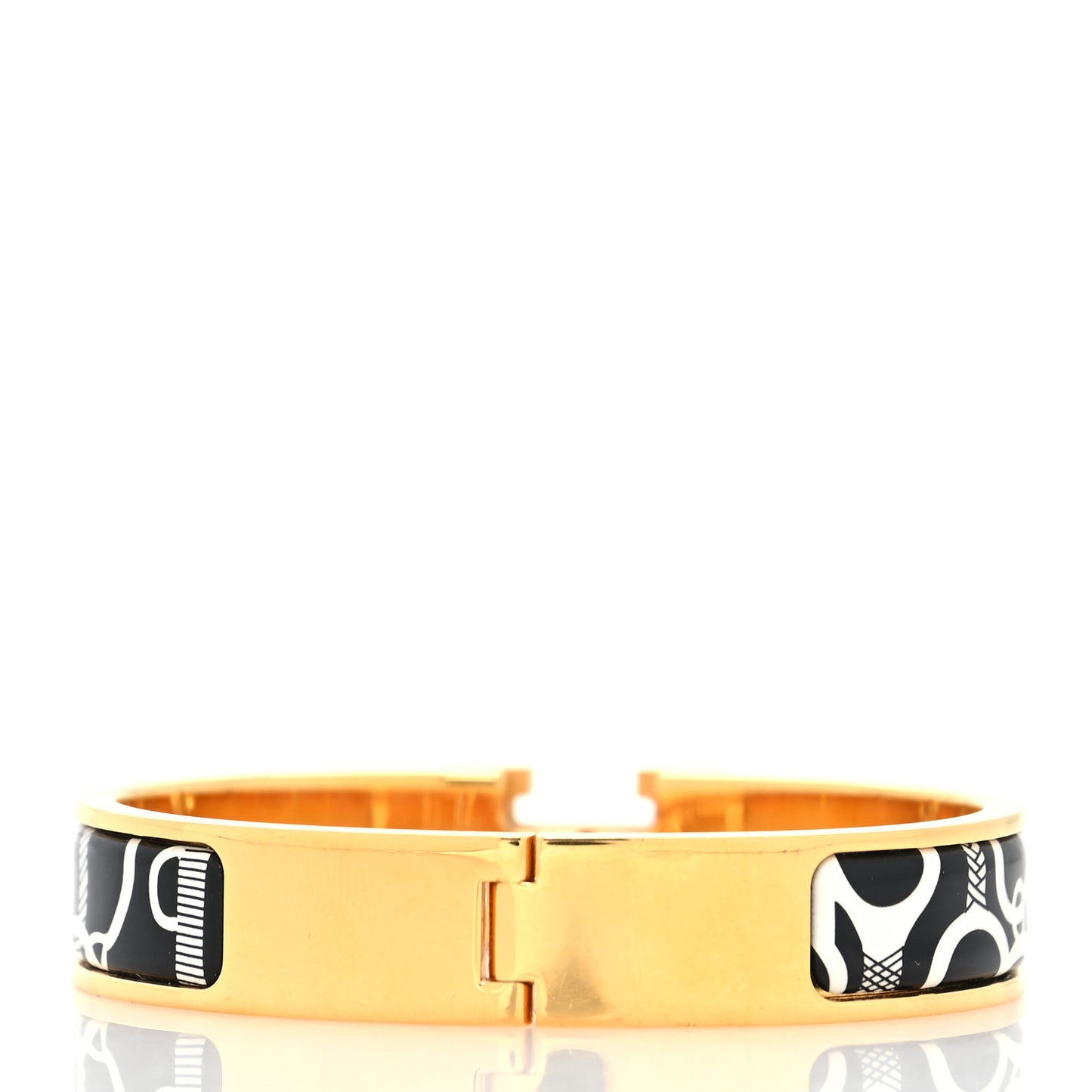 Enamel Printed Panoplie Equestre Narrow Clic Clac H Bracelet PM Positif Negatif