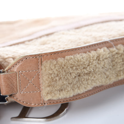 Christian Dior Shearling Flight Saddle Bag Beige 13 of 13