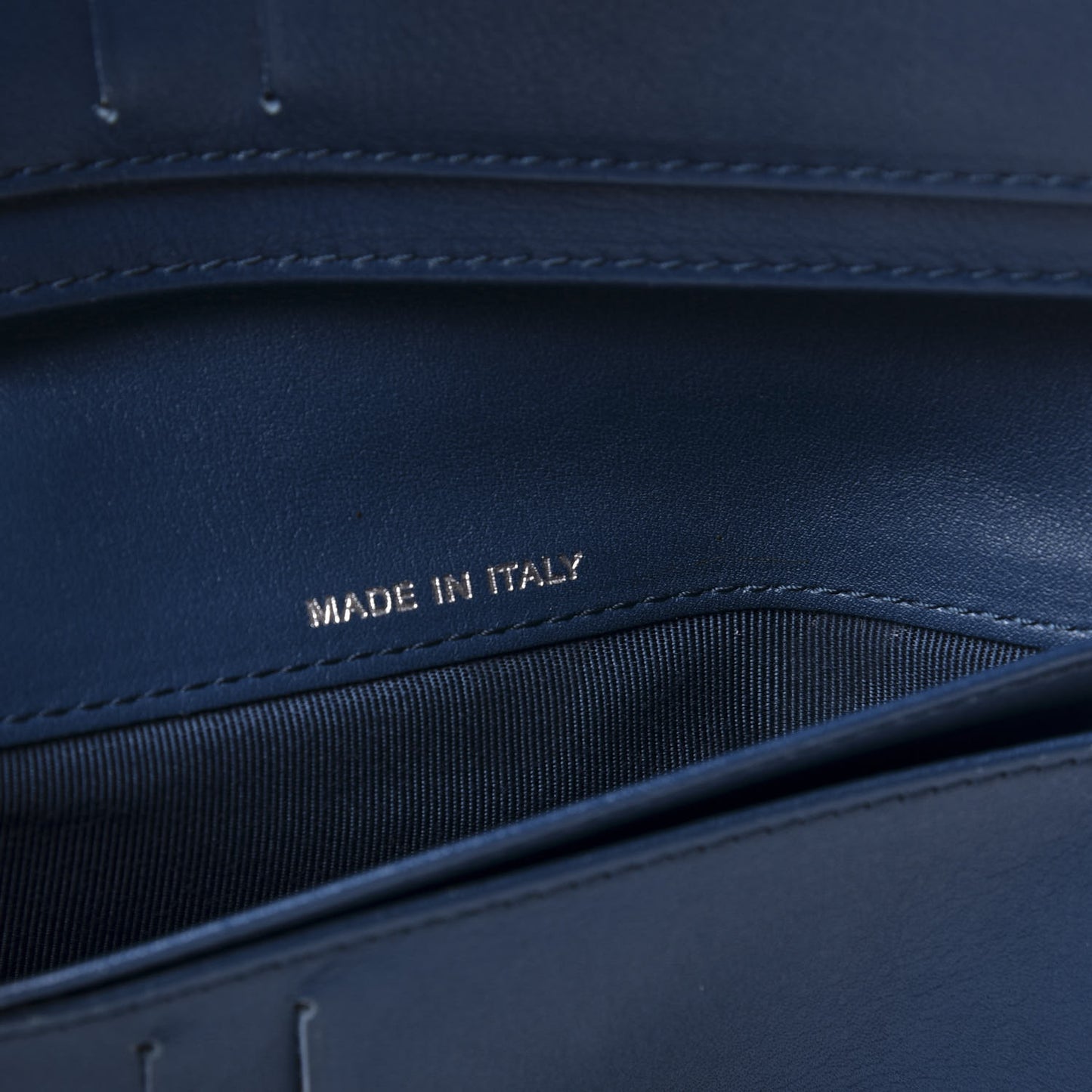 Patent Quilted Zip Pocket Wallet Blue