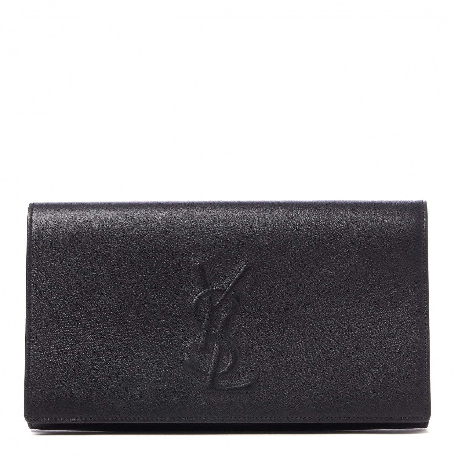 Saint Laurent Calfskin Monogram Large Belle De Jour Clutch Black 1 of 8