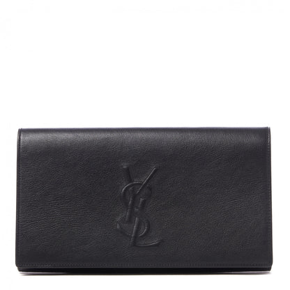 Saint Laurent Calfskin Monogram Large Belle De Jour Clutch Black 1 of 8